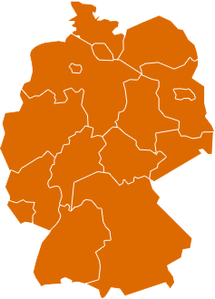 Deutschlandkarte mit Übersicht von Musterhäusern