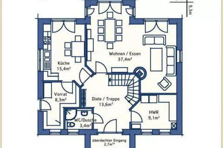 Aqaumarin 183, grundriss eg