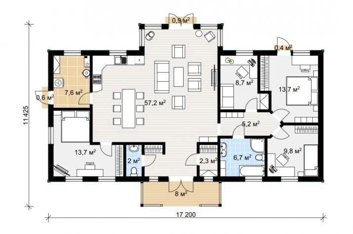 Grundriss Ausbauhaus 137 Kaufpreis 155.950.-- € inkl. 19% MwSt.