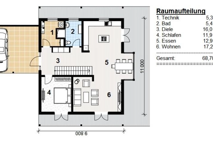 Grundriss Ausbauhaus 215 Kaufpreis 182.370.-- € inkl. 19% MwSt.