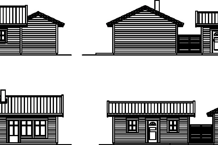 Grundriss Bungalow mit 3 Zimmern, 58 m² Wohnfläche