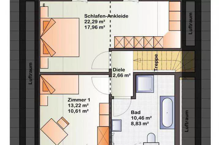 Bärenhaus Einfamilienhaus Esprit 112, Esprit 112 Dachgeschoss