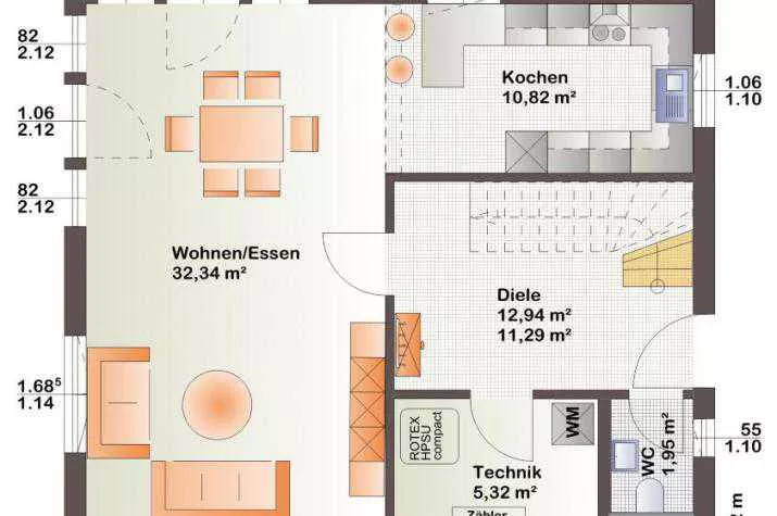 Grundriss Bärenhaus Einfamilienhaus Esprit 112, Esprit 112 Erdgeschoss
