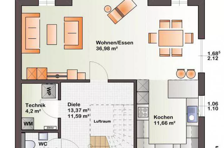 Bärenhaus Einfamilienhaus Esprit 125, Esprit 125 Erdgeschoss