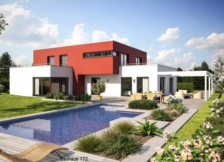 Bauhausvilla - Flachdach - bis zu 2 Dachterrassen - schlüsselfertig
