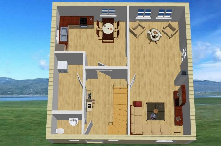 Grundriss Amerikanisches Haus mit 5 Zimmern, 125 m² Wohnfläche