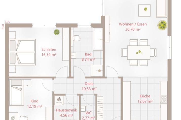 Bungalow 99 WD - Drevo Fertigbau - Erdgeschoss Bungalow 99 WD - Drevo Fertigbau - Erdgeschoss