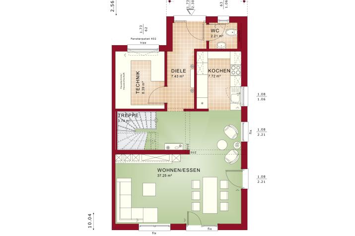 CELEBRATION 122 V5 XL - Grundriss Erdgeschoss