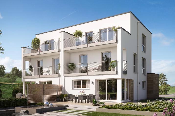 CELEBRATION 122 V7 XL - Traumhaftes Doppelhaus mit Balkonen und Wintergarten-Erker