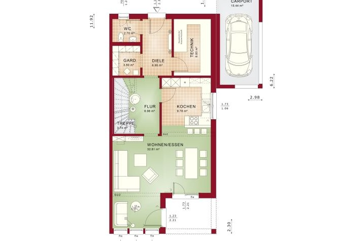 Grundriss Haus, 182 m² Wohnfläche