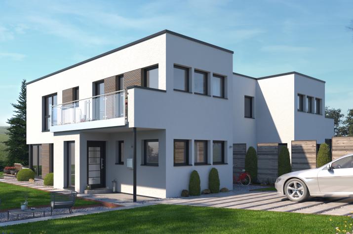 CELEBRATION 139 V6 L - Modernes Konzepthaus mit 2-geschossigem Eingangs-Erker und Balkon