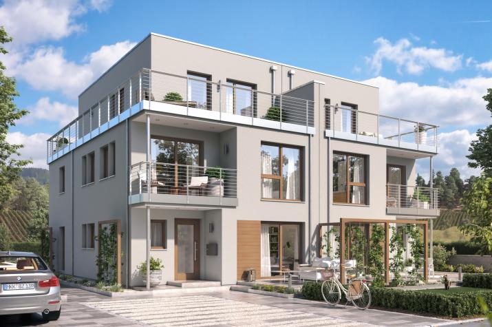CELEBRATION 139 V7 XL - Traumhaftes Konzept-Doppelhaus mit Erker, Loggia und Dachterrasse