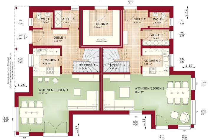 Grundriss bis 600.000 € mit 6 Zimmern, 192 m² Wohnfläche
