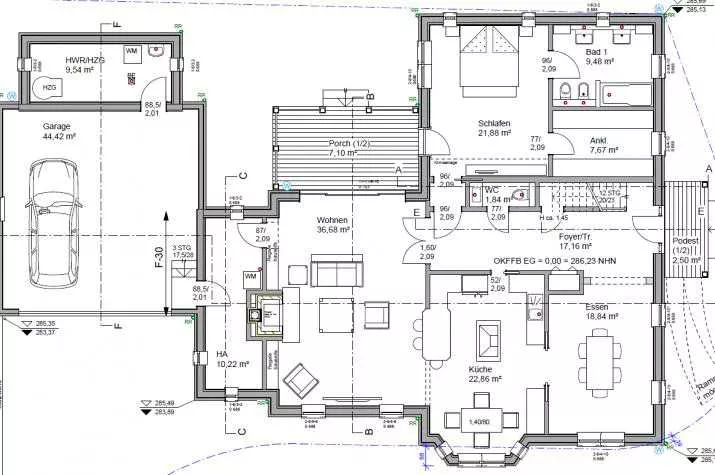 Grundriss COAST, COAST 1 Floor mit Garage 