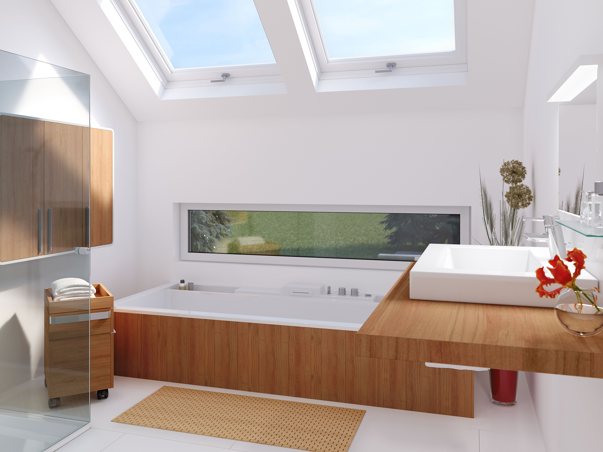 Badezimmer-Design in Holzoptik