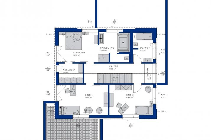Grundriss CONCEPT-M 172 Köln, Grundriss Dachgeschoss