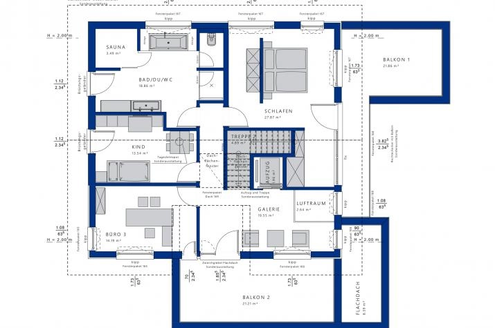 Grundriss CONCEPT-M 211 Mannheim, Grundriss Dachgeschoss