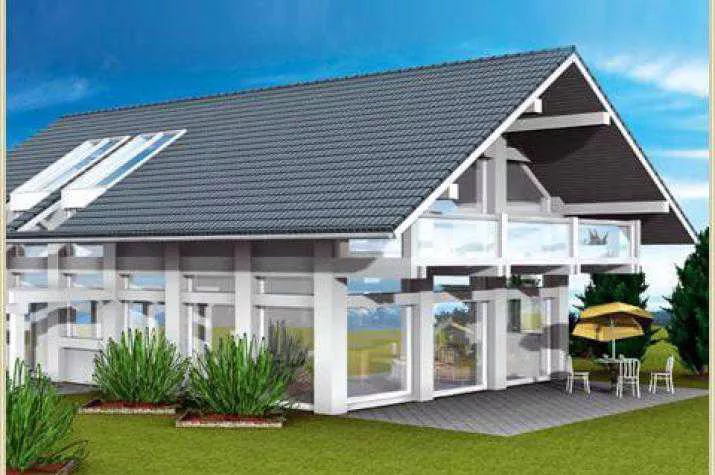 Passivhaus, mit Satteldach, 221 m² Wohnfläche
