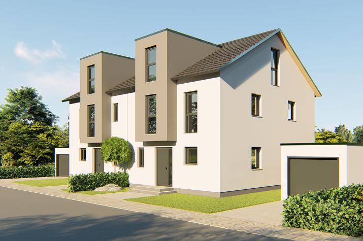Doppelhaus Klein-Auheim - Doppelhaus mit Flachdachgaube Doppelhaus Klein-Auheim - Doppelhaus mit Flachdachgaube