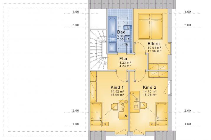 Doppelhaushälfte DHH 109 V02 - Grundriss DG Doppelhaushälfte DHH 109 V02 - Grundriss DG