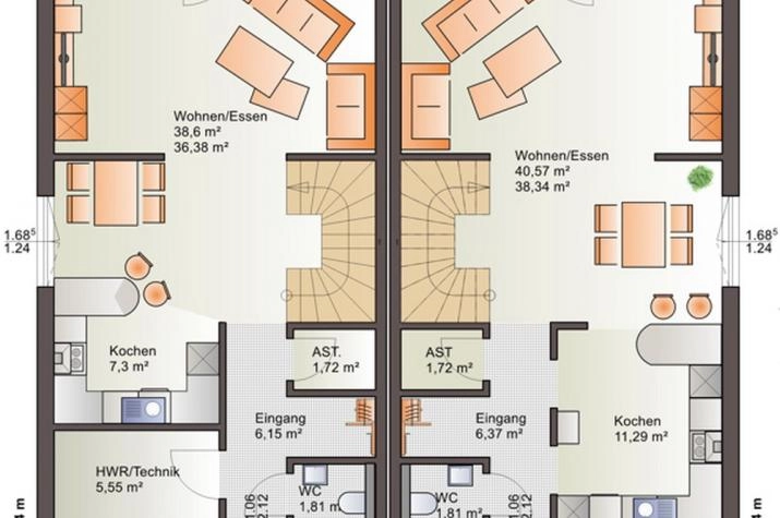 Grundriss Haus mit Einliegerwohnung
