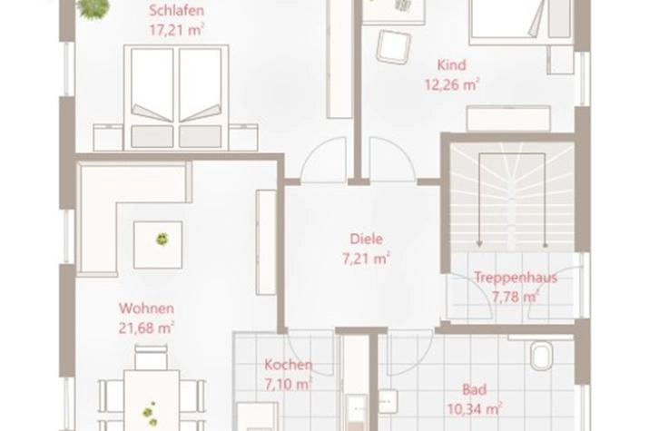 Grundriss Haus mit Einliegerwohnung mit 8 Zimmern