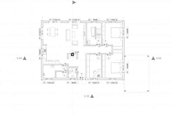 Grundriss Luxushaus mit 3 Zimmern, 125 m² Wohnfläche