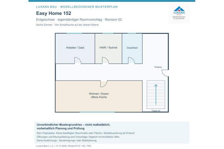 EASY Home 152 ab OK/Bodenplatte - EG - Modellbezogener Musterplan R02 EASY Home 152 ab OK/Bodenplatte - EG - Modellbezogener Musterplan R02