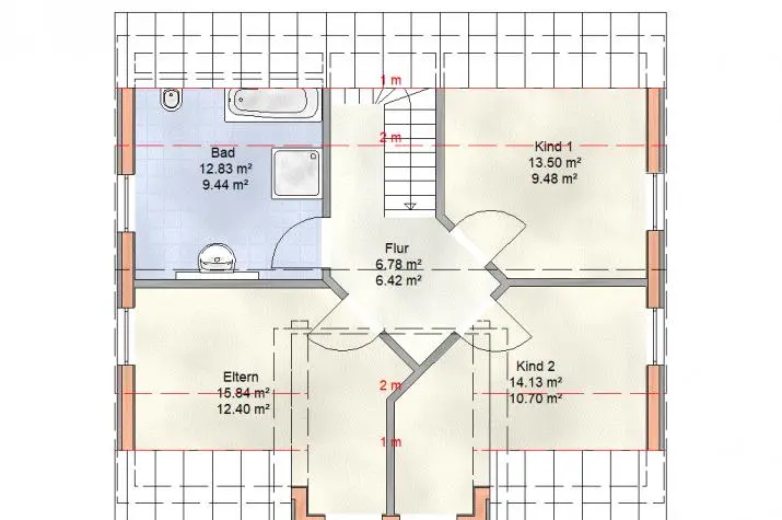Grundriss EFH-147-SD F.01, Dachgeschoss