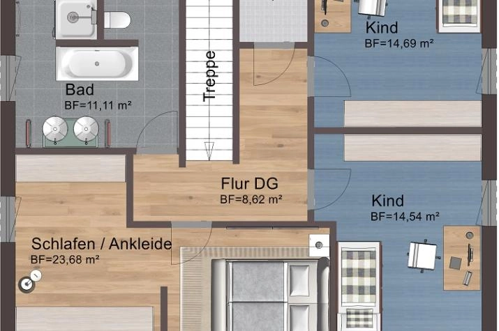 Grundriss EFH 165 - 40 - 125, Dachgeschoss