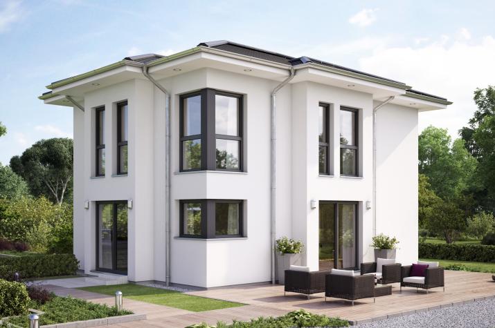 EVOLUTION 122 V6 - Kompakte Stadtvilla mit doppeltem Walmdach-Querhaus