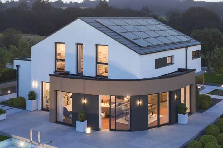 Modernes Haus ohne Dachüberstand