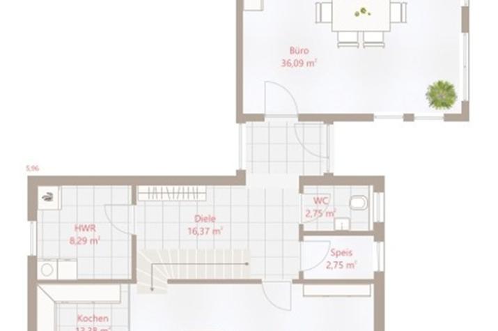 Einfamilienhaus 146 SD mit Büro - Drevo Fertigbau - Erdgeschoss Einfamilienhaus 146 SD mit Büro - Drevo Fertigbau - Erdgeschoss