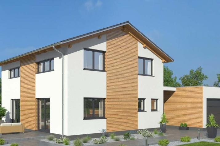 Einfamilienhaus 146 SD mit Garage - Drevo Fertighaus - Ansicht