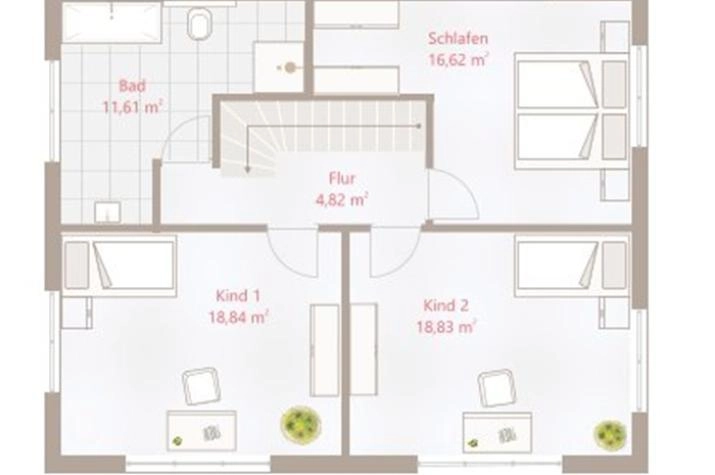 Einfamilienhaus 146 SD mit Garage - Drevo Fertighaus, Dachgeschoss