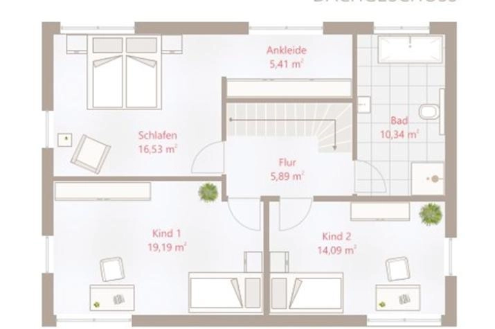 Einfamilienhaus 147 SD - Drevo Fertigbau, Dachgeschoss