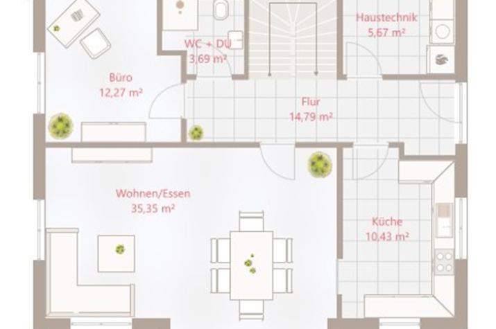 Einfamilienhaus 160 SD - Drevo Fertigbau - Erdgeschoss Einfamilienhaus 160 SD - Drevo Fertigbau - Erdgeschoss