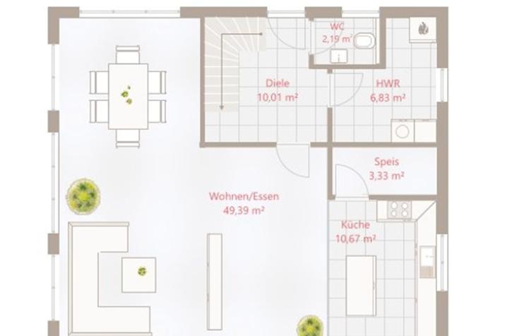 Einfamilienhaus 169 SD - Drevo Fertigbau - Erdgeschoss Einfamilienhaus 169 SD - Drevo Fertigbau - Erdgeschoss