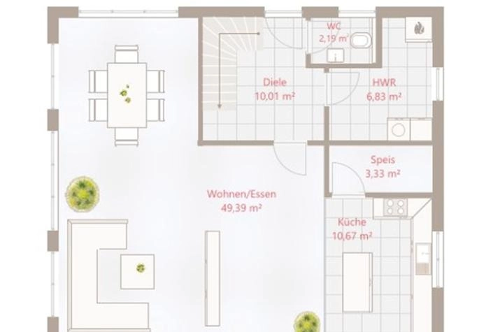 Grundriss Haus mit 5 Zimmern, 168 m² Wohnfläche