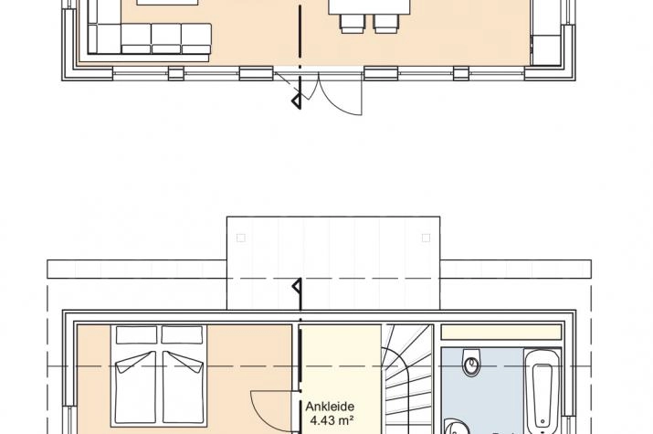 Grundriss Amerikanisches Haus, 142 m² Wohnfläche