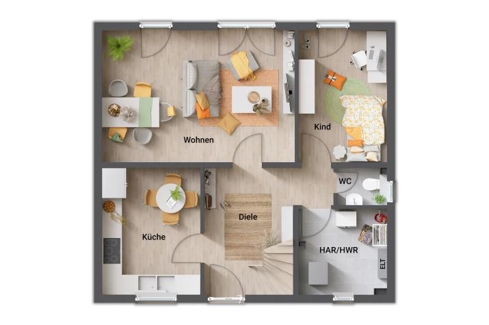Grundriss Flair 113, ein Zimmer mehr