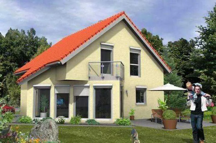 Passivhaus, mit Satteldach, 117 m² Wohnfläche