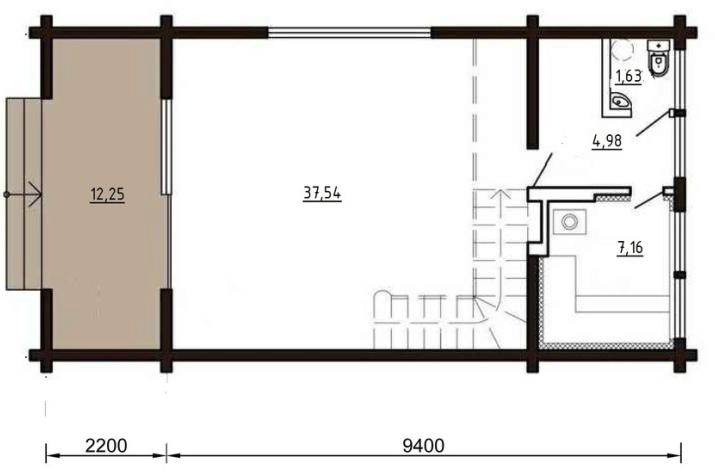Grundriss Designerhaus mit 2 Zimmern, 69 m² Wohnfläche
