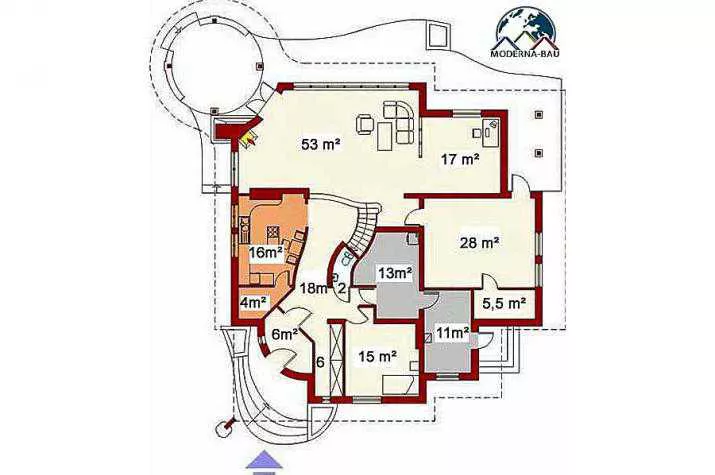 Grundriss Luxushaus, 270 m² Wohnfläche