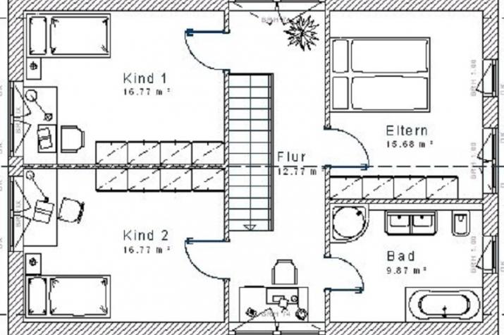 Klassik 13.29 - Skizze Dachgeschoss Klassik 13.29 - Skizze Dachgeschoss