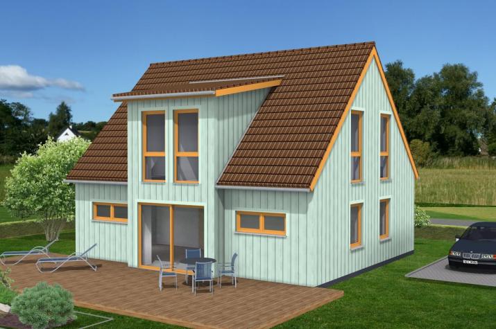 Klein und fein im Schwedenhausstil - Mit Holzverbundhaus zum eigenen Haus - Hausansicht