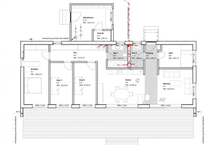 Moderner Bungalow - Erdgeschoss Moderner Bungalow - Erdgeschoss