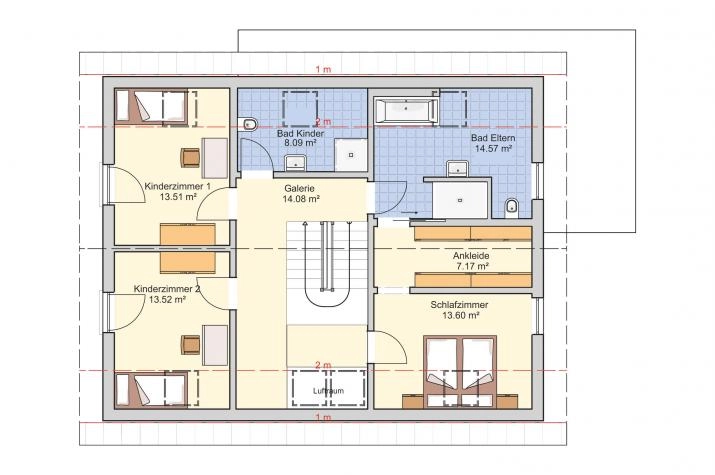 Grundriss Musterhaus Koblenz: Raum für Vielseitigkeit und Extravaganz, Dachgeschoss