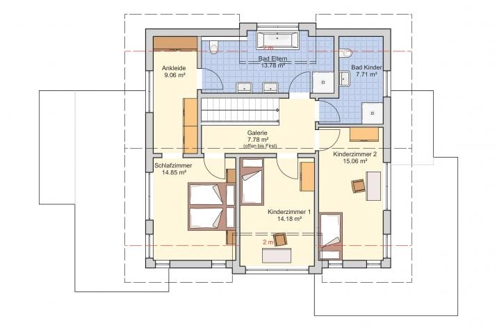 Grundriss Musterhaus Wuppertal - für mehr Lebensqualität, Dachgeschoss