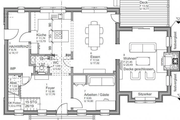 Grundriss Amerikanisches Haus, 151 m² Wohnfläche
